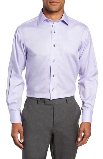 Men's Lorenzo Uomo Trim Fit Solid Dress Shirt - 32 - Purple