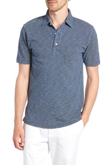 Men's Faherty Slim Fit Feeder Stripe Jersey Polo - Blue
