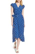 Women's Boden Polka Dot Wrap Dress - Blue