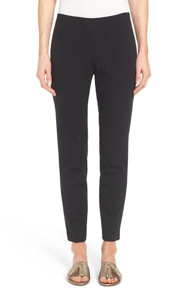 Women's Lafayette 148 New York Punto Milano Slim Pants - Black