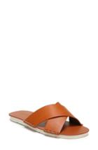 Women's Vince Nico Cross Strap Flat Sandal M - Brown