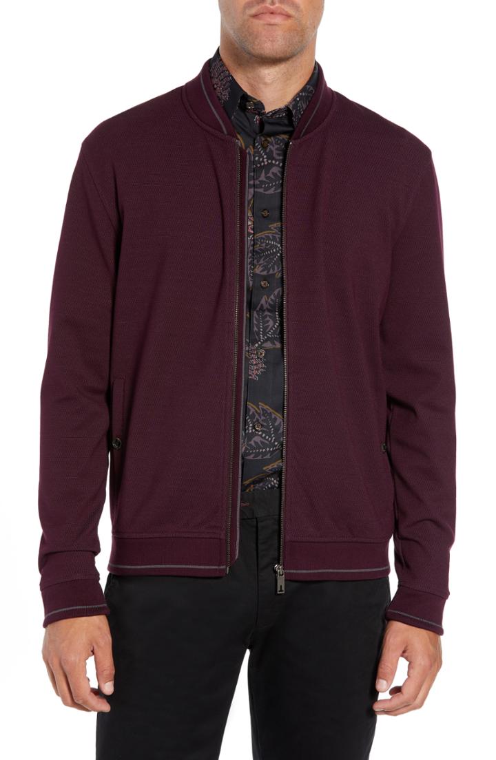 Men's Ted Baker London Chicpea Jersey Bomber Jacket (3xl) - Purple