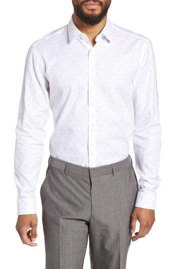 Men's Boss Isko Slim Fit Dot Dress Shirt .5 - Blue
