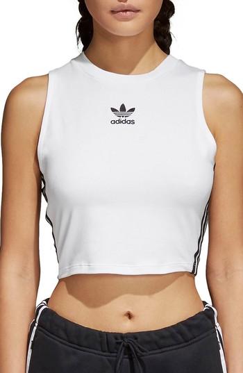 Women's Adidas Originals Crop Tank - White