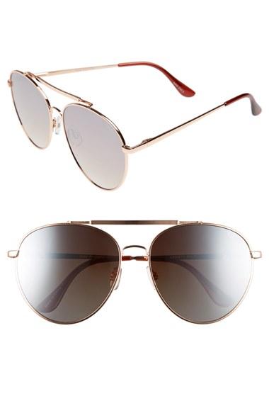 Women's Quay Australia Lickety Split 62mm Aviator Sunglasses - Gold/ Brown Lens