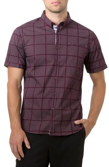 Men's 7 Diamonds Vanishing Point Woven Shirt, Size - Burgundy