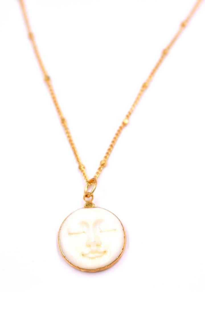 Women's Lux Divine Man In The Moon Pendant Necklace