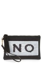 Shiraleah Indecisive Reversible Sequin Faux Leather Clutch - Black