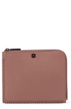 Dagne Dover Large Elle Whipstitch Leather Clutch -