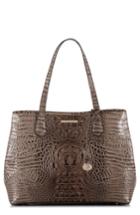 Brahmin Julian Croc Embossed Leather Tote - Burgundy