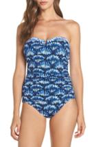 Women's Tommy Bahama Tide Dye Seashells Bandeau One-piece Swimsuit - Blue