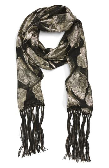 Women's Saint Laurent Fringe Chain Silk Skinny Scarf