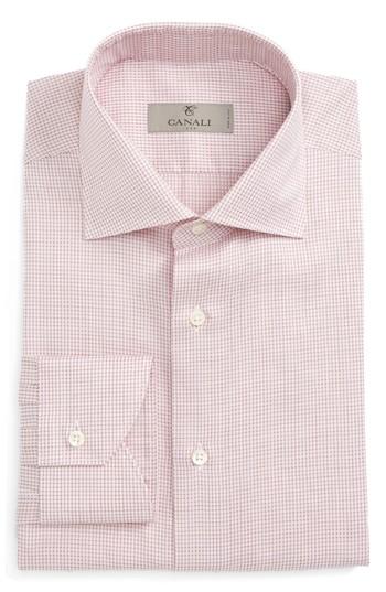 Men's Canali Regular Fit Solid Dress Shirt .5 - Red