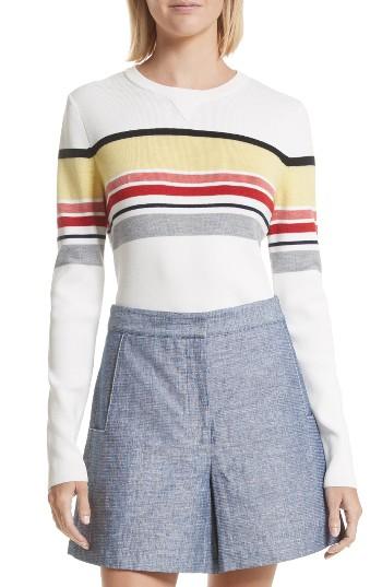 Women's Grey Jason Wu Stripe Sweater - Ivory