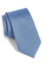 Men's The Tie Bar Beckett Geometric Silk & Linen Tie, Size - Blue