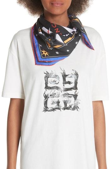 Women's Givenchy Iconic Flash Silk Twill Scarf, Size - Black