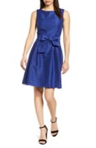 Women's Anne Klein Shadow Stripe Fit & Flare Dress - Blue
