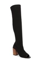 Women's Kelsi Dagger Brooklyn Mabel Over The Knee Peep Toe Boot M - Black