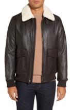 Men's Michael Kors Prima Genuine Lamb Shearling Flight Jacket, Size - Brown