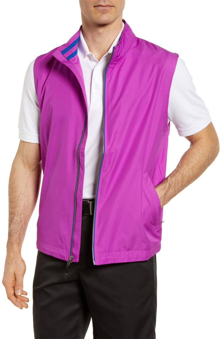 Men's Cutter & Buck Nine Iron Drytec Zip Vest, Size - Purple