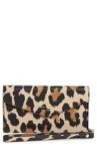 Women's Kate Spade New York Leopard Print Faux Leather Iphone Wristlet - Brown