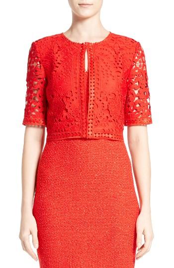 Women's St. John Collection Embroidered Lace Jacket