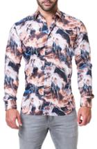 Men's Maceoo Fibonacci Ecstasy Print Sport Shirt - Orange