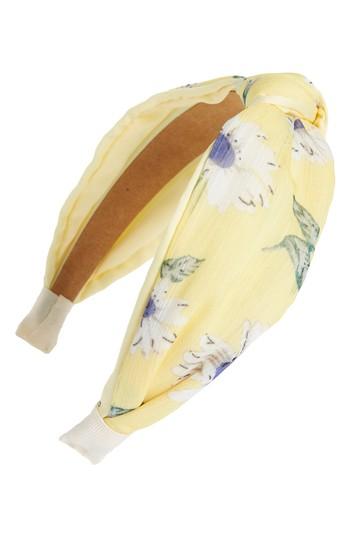 Tasha Floral Knotted Headband, Size - Yellow