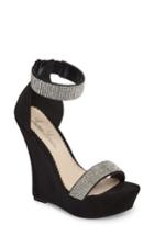 Women's Lauren Lorraine Lana Embellished Platform Wedge M - Black