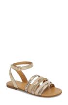 Women's Jack Rogers Hannah Braided Embellished Sandal .5 M - Metallic
