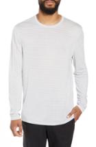Men's Calibrate Texture Stripe Long Sleeve T-shirt, Size - Grey