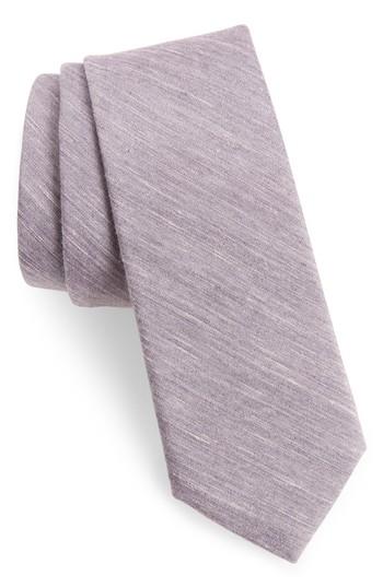 Men's Calibrate Marcus Solid Cotton Blend Tie, Size - Grey