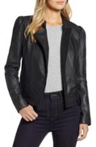 Women's Halogen Leather Jacket, Size - Black