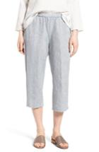Women's Eileen Fisher Organic Linen Straight Leg Crop Pants - Blue