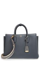 Mcm 'large Milla' Leather Tote - Grey