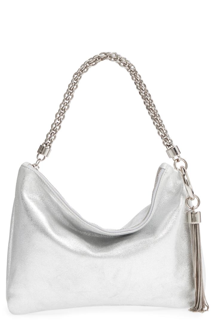 Jimmy Choo Callie Evening Metallic Leather Clutch -