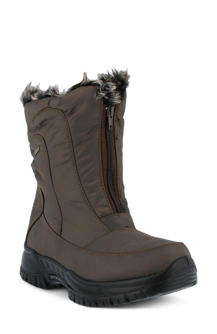 Women's Spring Step Zigzag Waterproof Faux Fur Bootie .5-6us / 36eu - Brown