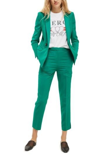 Women's Topshop Tailored Cigarette Trousers Us (fits Like 2-4) - Green