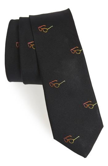Men's Paul Smith Glasses Silk Skinny Tie, Size - Blue