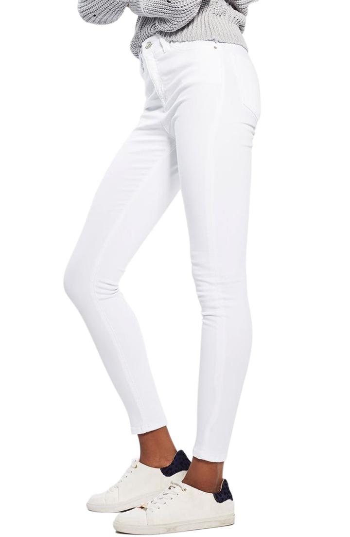 Women's Topshop Jamie High Waist Ankle Skinny Jeans W X 30l (fits Like 28-29w) - White