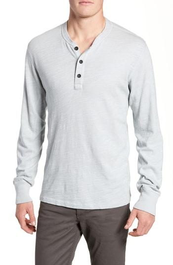 Men's Rag & Bone Standard Issue Slub Cotton Henley, Size - Blue