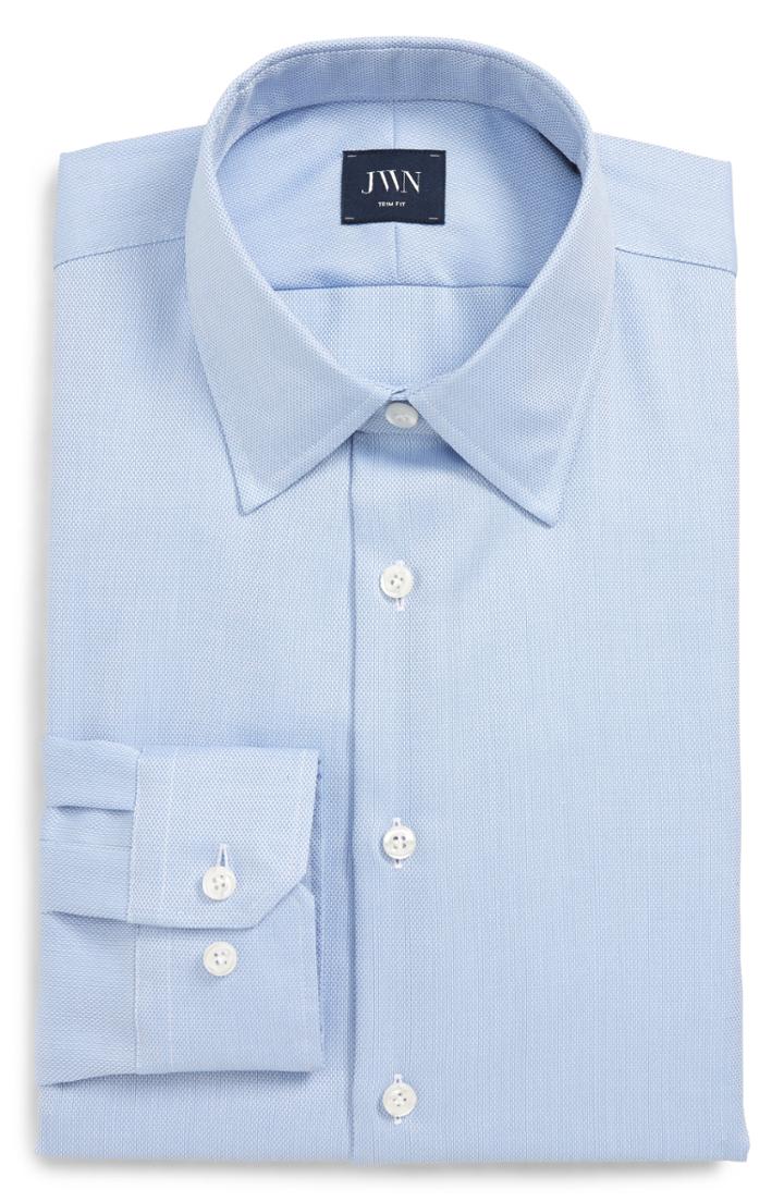 Men's John W. Nordstrom Trim Fit Solid Dress Shirt .5 - 36 - Blue