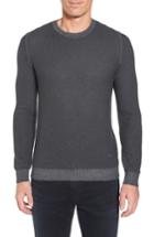 Men's Stone Rose Honeycomb Merino Crewneck Sweater (l) - Grey