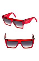 Women's Celine 60mm Flat Top Sunglasses - Transparent Red/ Brown