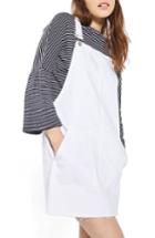 Women's Topshop Denim Pinafore Dress Us (fits Like 0) - White