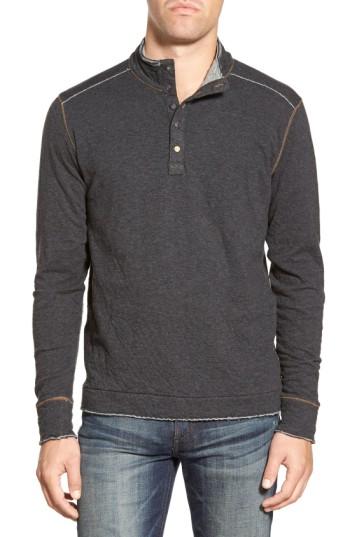 Men's Jeremiah 'mitch' Double Faced Mock Collar Shirt, Size - Black