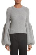 Women's Alexander Wang Puff Lantern Sleeve Wool & Cashmere Blend Sweater - Grey