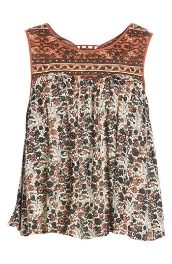Women's Free People Lucky Coin Linen Blend Tank - Black