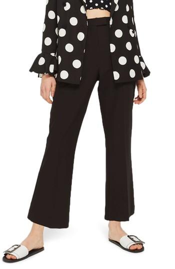 Women's Topshop Slim Kick Flare Trousers Us (fits Like 2-4) - Black