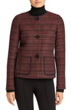 Women's Lafayette 148 New York Laurence Venetian Tweed Jacket, Size - Burgundy